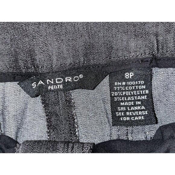 Sandro Black Stretch Flat Front Straight Leg Dress Pants Women's Size 8P - Picture 5 of 9